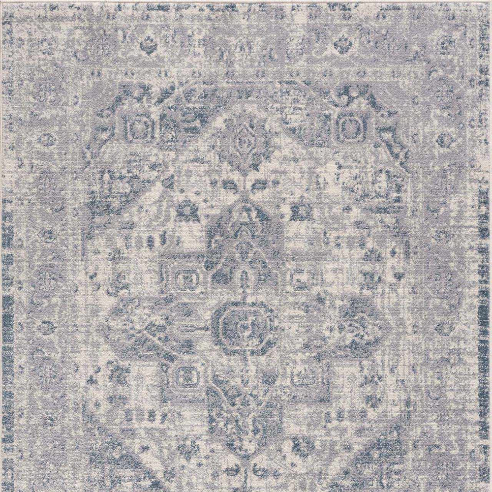 Peeta Gray Blue Medallion Area Rug