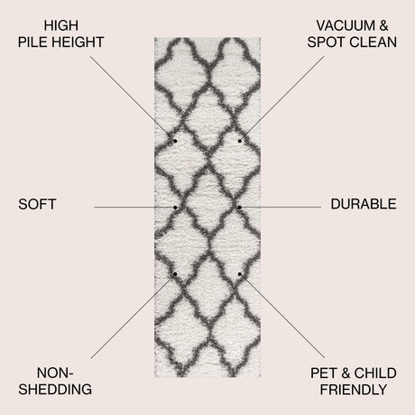 Marrakesh Shag Trellis Runner Rug