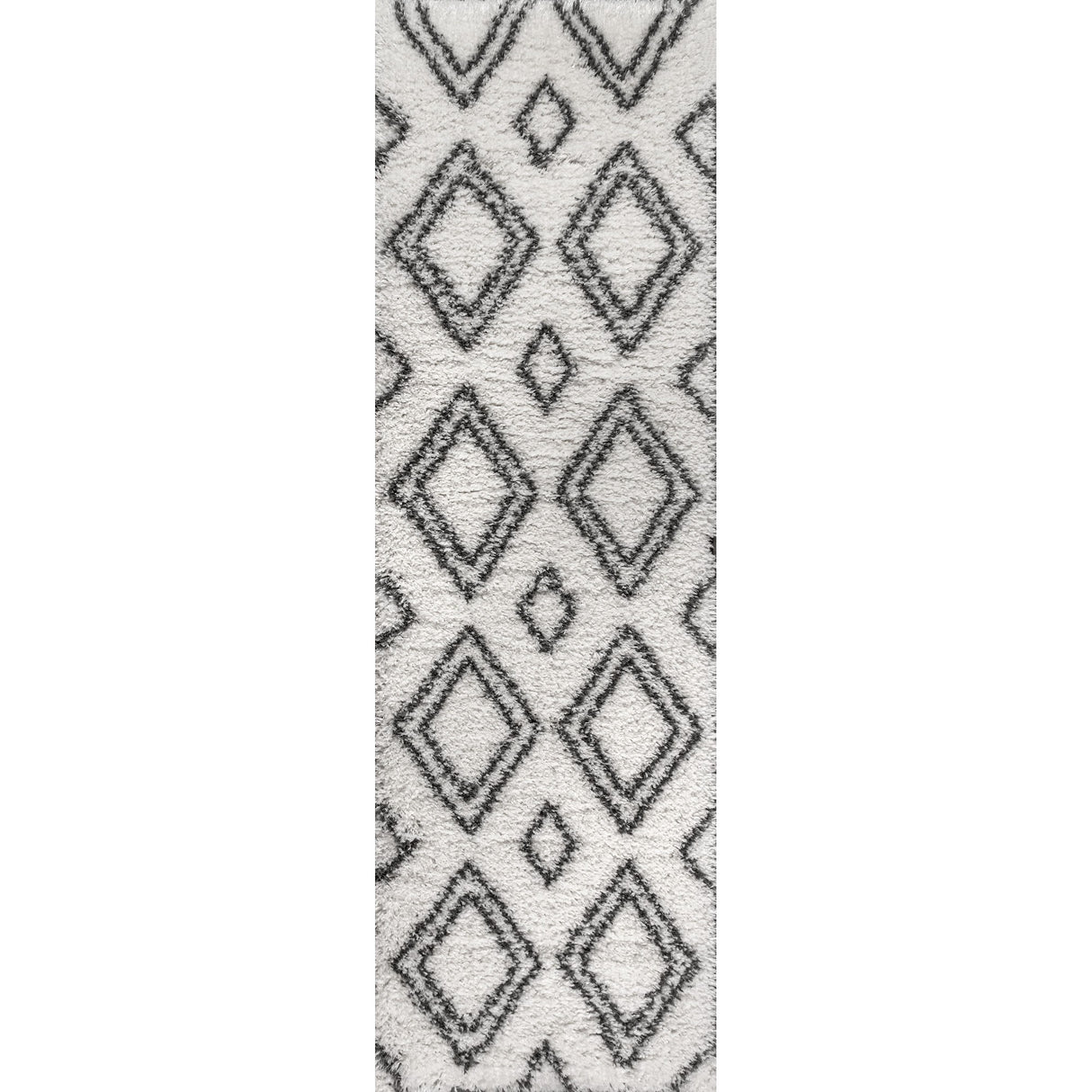 Beni Moroccan Style Diamond Shag Runner Rug