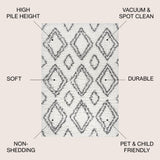 Beni Moroccan Style Diamond Shag Runner Rug