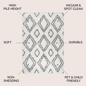Beni Moroccan Style Diamond Shag Runner Rug