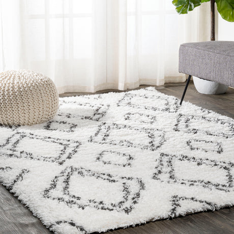 Beni Moroccan Style Diamond Shag Runner Rug