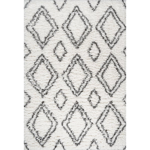 Beni Moroccan Style Diamond Shag Runner Rug