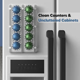 Magnetic 10 Pod Holder, Compatible with Nespresso Vertuo Capsules - Storage Organizer Rack Mount for Fridge, Coffee Station (Clear Acrylic)