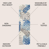 Tropics Palm Leaves Indoor/Outdoor Runner Rug