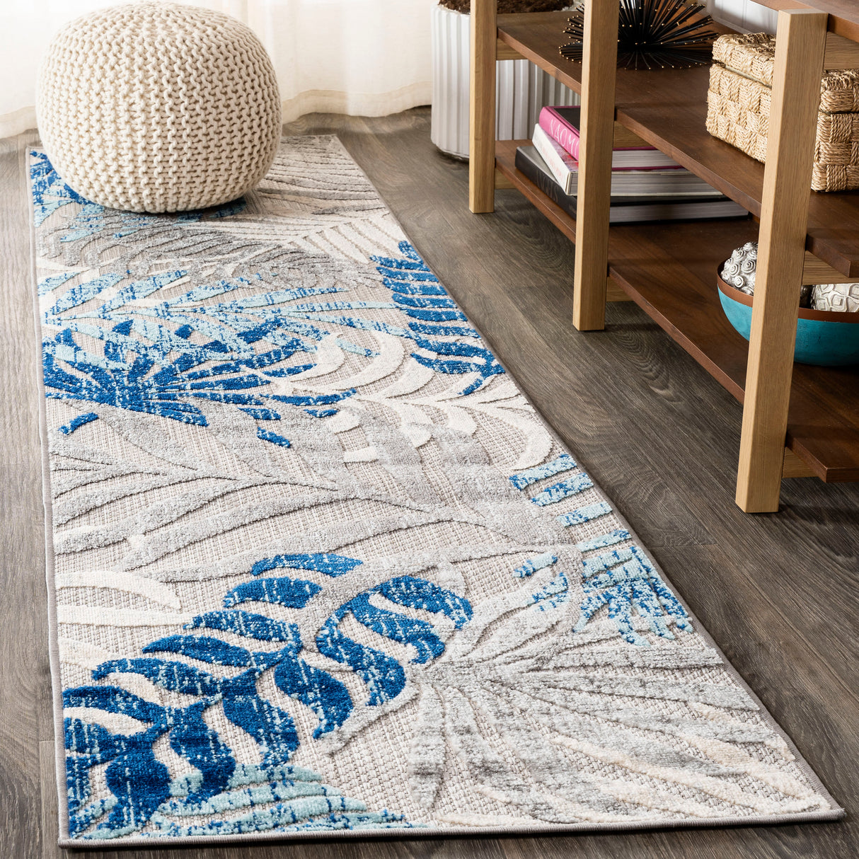 Tropics Palm Leaves Indoor/Outdoor Runner Rug