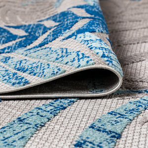 Tropics Palm Leaves Round Indoor/Outdoor Area Rug