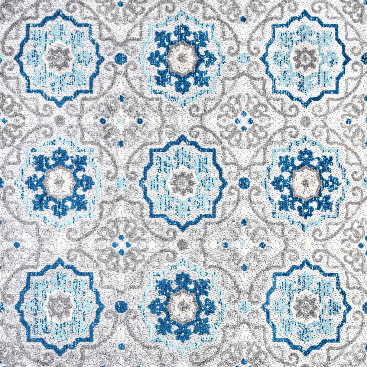 Mediterranean Medallion Square Indoor/Outdoor Area Rug
