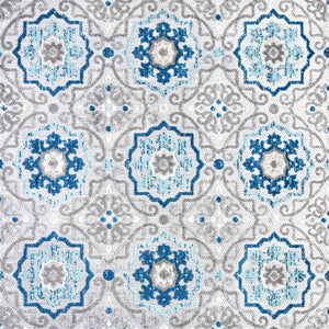 Mediterranean Medallion Square Indoor/Outdoor Area Rug