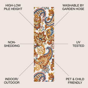 Gordes Paisley High-Low Indoor/Outdoor Runner Rug