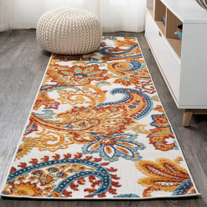 Gordes Paisley High-Low Indoor/Outdoor Runner Rug