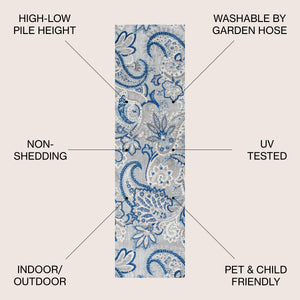 Gordes Paisley High-Low Indoor/Outdoor Runner Rug