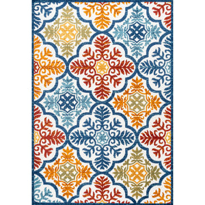 Cassis Ornate Ogee Trellis High-Low Indoor/Outdoor Area Rug