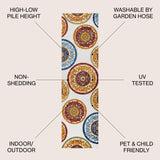 Circus Medallion High-Low Indoor/Outdoor Runner Rug