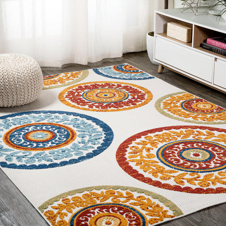 Circus Medallion High-Low Indoor/Outdoor Area Rug
