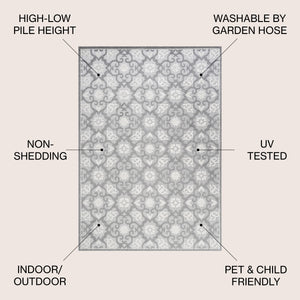 Gallia Tile Trellis High-Low Indoor/Outdoor Area Rug