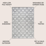 Gallia Tile Trellis High-Low Light Area Rug