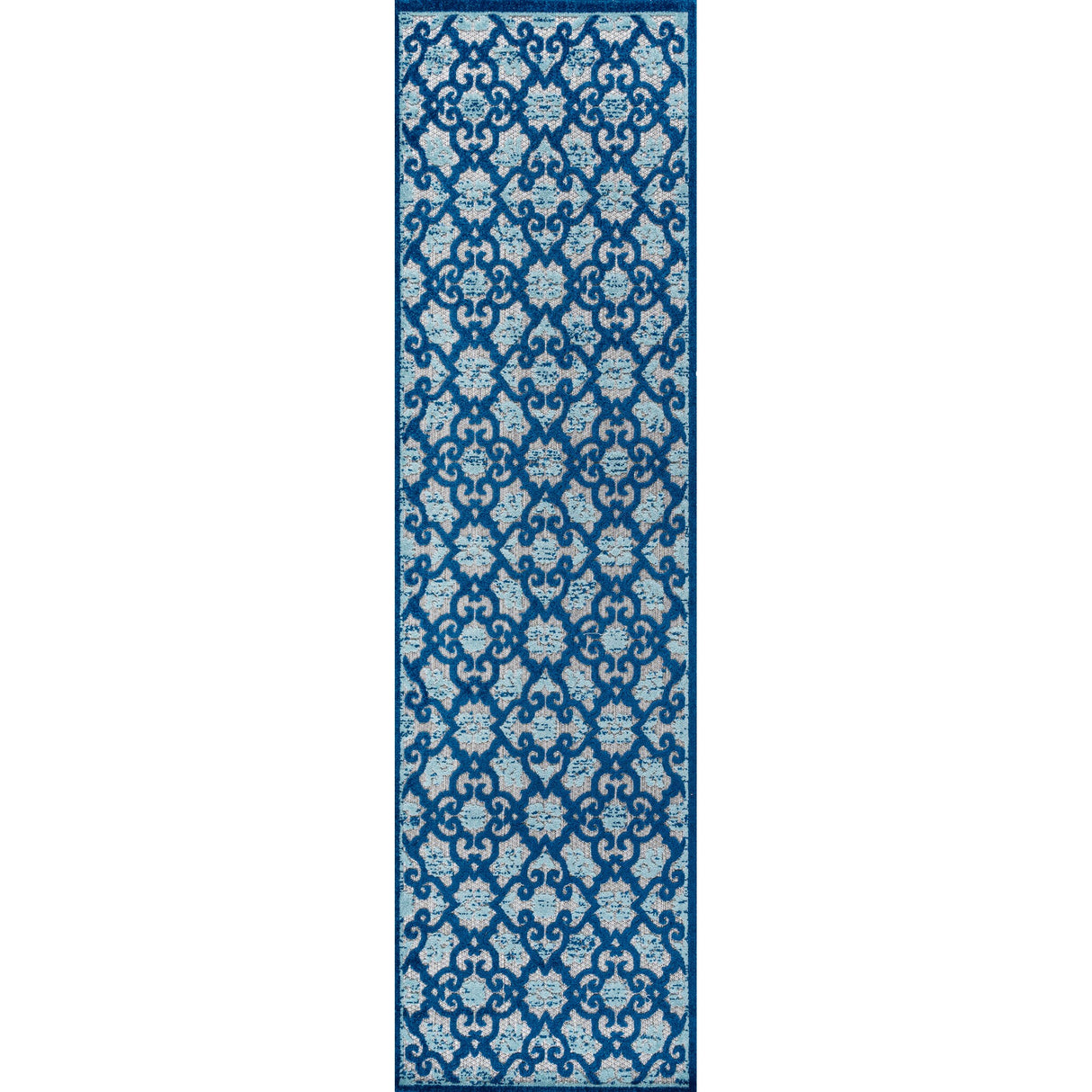Gallia Tile Trellis High-Low Light Runner Rug