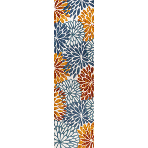 Crisantemo Floral High-Low Indoor/Outdoor Runner Rug