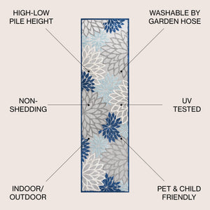 Minori Floral High-Low Runner Rug