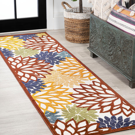 Minori Floral High-Low Indoor/Outdoor Runner Rug