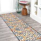 Atrani scroll trellis indoor/outdoor runner rug