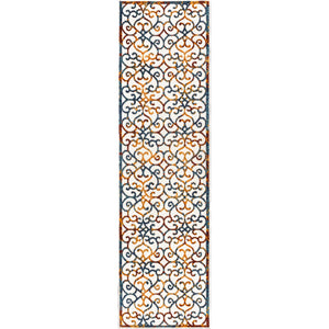 Atrani scroll trellis indoor/outdoor runner rug
