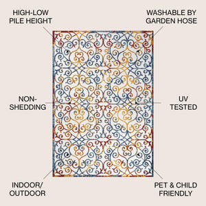 Atrani scroll trellis indoor/outdoor area rug