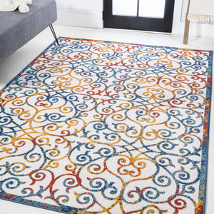 Atrani scroll trellis indoor/outdoor area rug