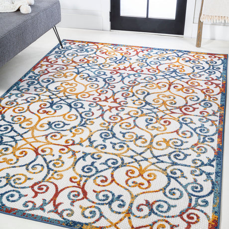 Atrani scroll trellis indoor/outdoor area rug