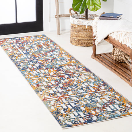 Cetara Ornate Trellis Indoor/Outdoor Runner Rug