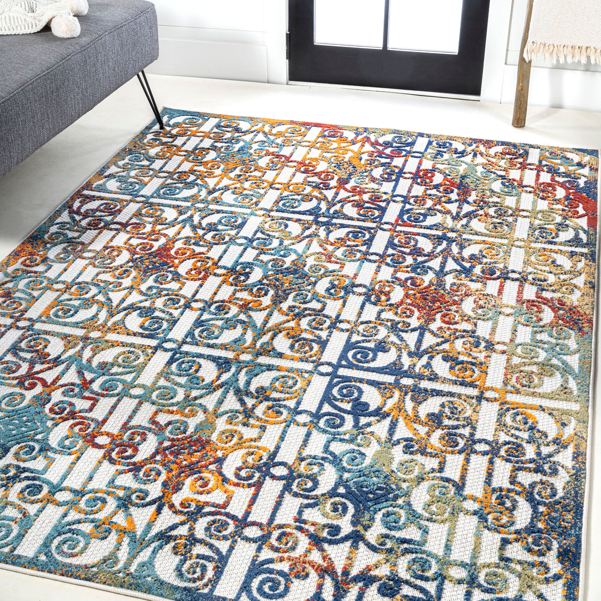 Cetara Ornate Trellis Indoor/Outdoor Area Rug