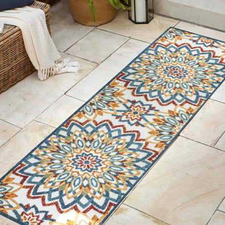 Flora-Abstract-Bold-Mandala-High-Low-Indoor/Outdoor-Runner-Rug-Runner-Rugs