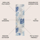 Monstera Tropical Leaf High-Low Indoor/Outdoor Runner Rug