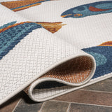 Algarve modern fish high-low indoor/outdoor area rug