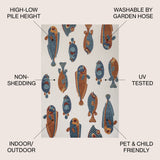 Algarve modern fish high-low indoor/outdoor area rug