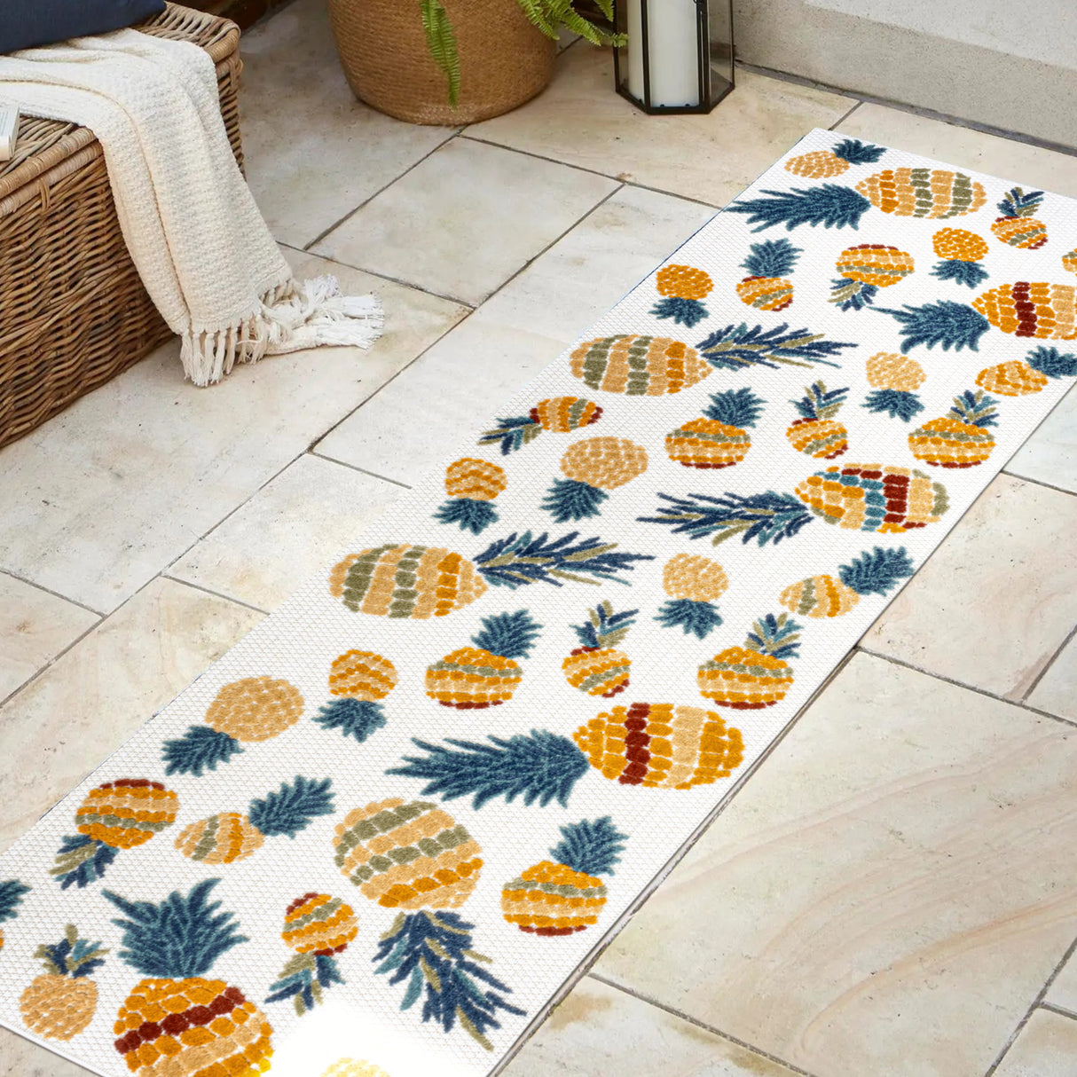 Ananas-Bold-Pineapple-High-Low-Indoor/Outdoor-Runner-Rug-Outdoor-Rugs