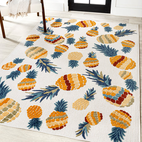 Ananas bold pineapple high-low indoor/outdoor area rug