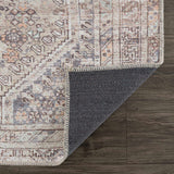 Barny Tan Flat Pile Washable Area Rug
