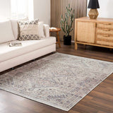 Barny Tan Flat Pile Washable Area Rug