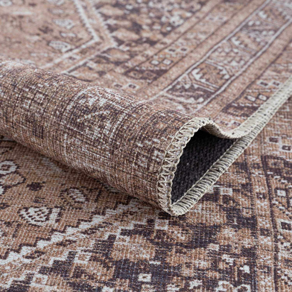 Barny Brown Flat Pile Washable Rug