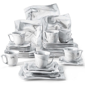 Amparo Marble Grey 30 Piece Dinnerware Set