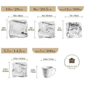 Amparo Marble Grey 30 Piece Dinnerware Set