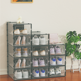 12 Pack of Plastic Stackable Shoe Boxes