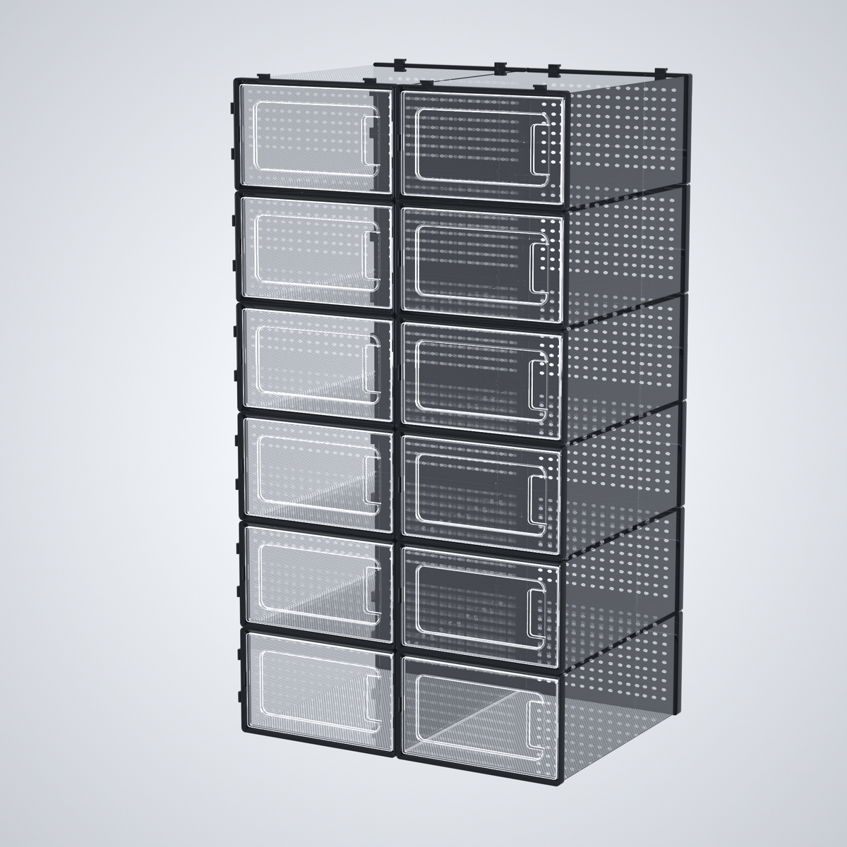 12 Pack of Plastic Stackable Shoe Boxes