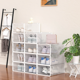 12 Pack of Plastic Stackable Shoe Boxes