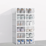 12 Pack of Plastic Stackable Shoe Boxes