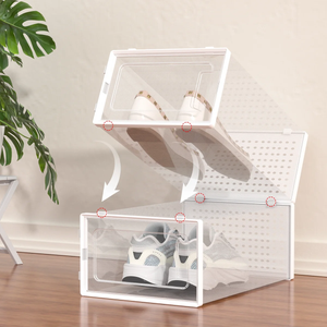 12 Pack of Plastic Stackable Shoe Boxes