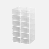 12 Pack of Plastic Stackable Shoe Boxes