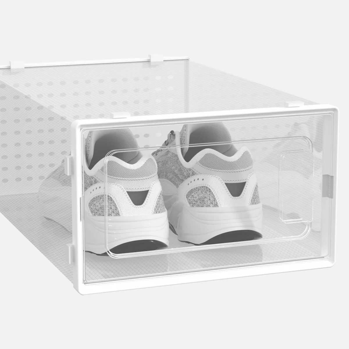 12 Pack of Plastic Stackable Shoe Boxes
